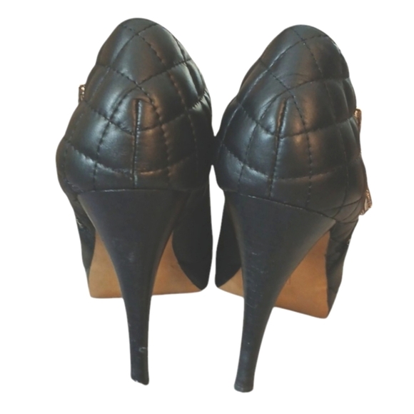 Vince Camuto Engenia Black Leather Ankle Boots High Heeled Platform Booties sz 6 - Picture 9 of 15